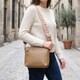 Женская кожаная сумка на плечо для повседневной носки Vintage 22912 Бежевый фото