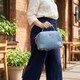 Женская сумка с двумя секциями из натуральной кожи Vintage 22920 Голубой фото