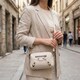 Компактная женская сумка с трендовым декором из натуральной кожи Vintage 22923 Белый фото