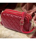 Сумка на три отделения для женщин из натуральной кожи Vintage 22889 Бордовый