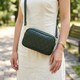 Кожаная сумка на три отделения для женщин Vintage 22893 Зеленый фото