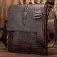 Сумка с тиснением под кожу крокодила Vintage 20039 Коричневая фото