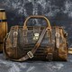 Кожаная дорожная сумка саквояж для поездок командировок и путешествий Vintage 14410 Коричневая фото