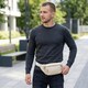 Поясная сумка бананка для города поездок и повседневного использования Vintage 20440 Белая фото