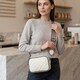 Женская кожаная сумка кросс боди для города и повседневного использования Vintage 22117 Белая фото