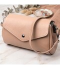 Компактная кожаная женская сумка с треугольным клапаном Vintage 22256 Бежевая