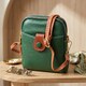 Небольшая сумка трапеция для женщин из натуральной кожи Vintage 22268 Зеленая фото