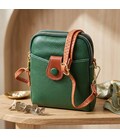 Невелика сумка трапеція для жінок з натуральної шкіри Vintage 22268 Зелена