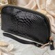 Фактурная женская барсетка из натуральной кожи с тиснением под змею Vintage 22272 Черный фото