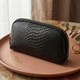 Фактурная женская барсетка из натуральной кожи с тиснением под змею Vintage 22272 Черный фото