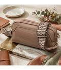 Женская сумка на два отделения из натуральной кожи Vintage 22356 Бежевая