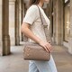 Женская сумка на два отделения из натуральной кожи Vintage 22356 Бежевая фото