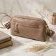 Женская сумка на два отделения из натуральной кожи Vintage 22356 Бежевая фото