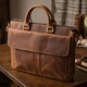 Мужской кожаный портфель для документов ноутбука и работы Vintage 22673 Коричневый фото