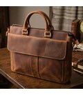 Мужской кожаный портфель для документов ноутбука и работы Vintage 22673 Коричневый