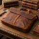 Мужской кожаный портфель для документов ноутбука и работы Vintage 22673 Коричневый фото