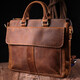 Мужской кожаный портфель для документов ноутбука и работы Vintage 22673 Коричневый фото