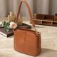 Женская сумка на три отделения из натуральной кожи Vintage 22975 Рыжий фото