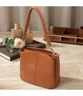 Жіноча сумка на три відділення з натуральної шкіри Vintage 22975 Рудий