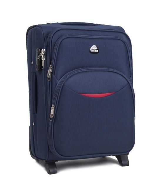Чемодан Wings 1708 маленький S синий 2 колесный фото, картинка, изображение