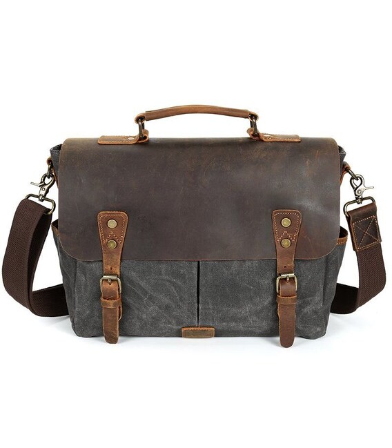 Портфель текстильный Vintage 20063 Cерый фото