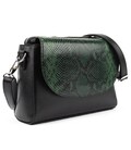 Женская компактная кожаная сумочка с клапаном змея Firenze Italy F-IT-9804SN-G