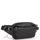 Сумка на пояс из натуральной кожи черная Tiding Bag 1001A фото