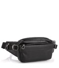 Сумка на пояс из натуральной кожи черная Tiding Bag 1001A