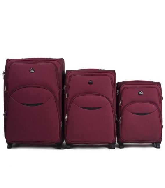 Набор Чемоданов Wings 1708 бордовый 2 колесный фото, картинка, изображение