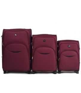 Набор Чемоданов Wings 1708 бордовый 2 колесный фото, картинка, изображение