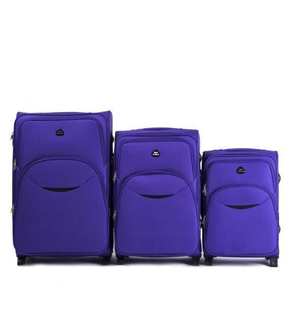 Набор Чемоданов Wings 1708 фиолетовый 2 колесный фото, картинка, изображение