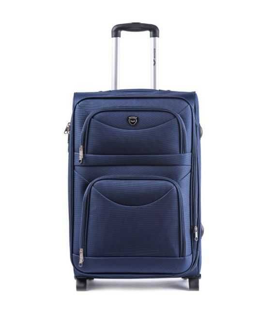 Чемодан Wings 6802 маленький S синий 2 колесный фото, картинка, изображение