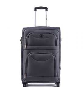 Чемодан Wings 6802 большой L серый 2 колесный