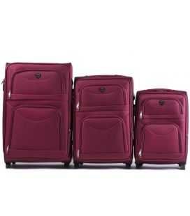 Набор Чемоданов Wings 6802 бордовый 2 колесный фото, картинка, изображение