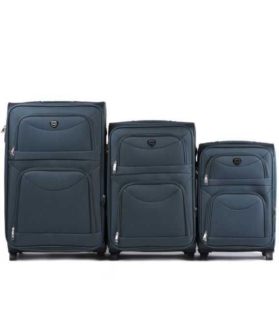 Набор Чемоданов Wings 6802 зеленый 2 колесный фото, картинка, изображение