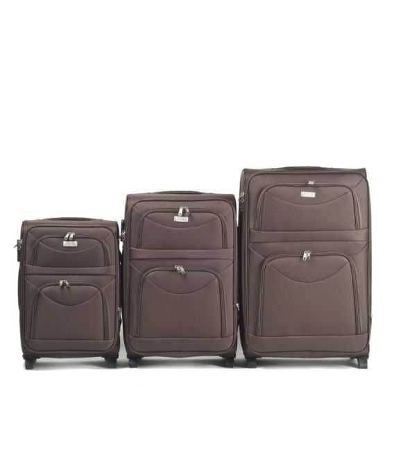 Набір Валіз Wings 6802 коричневий 2 колесний картинка, зображення, фото