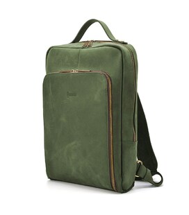 Шкіряний рюкзак для ноутбука 14" RE-1239-4lx TARWA зелена crazy horse