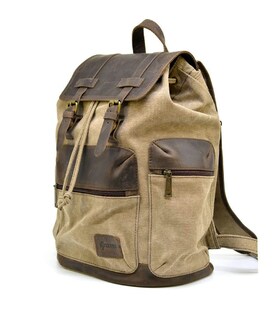 Місткий рюкзак з парусини canvas і шкіри RSc-0010-4lx від бренду TARWA