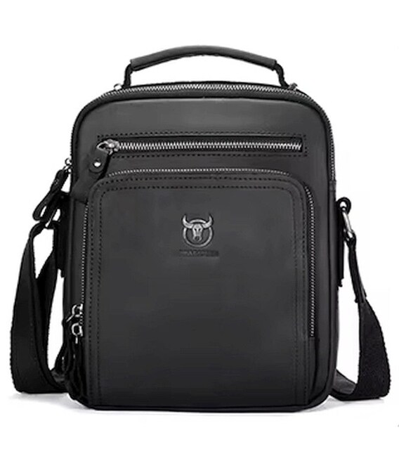 Шкіряна сумка чоловіча через плече Bull TB1063A чорна