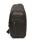 Шкіряний чоловічий рюкзак слінг Bull TB019C коричневий