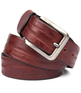Ремінь шкіряний коричневий 40мм фактурний Limary sk400230