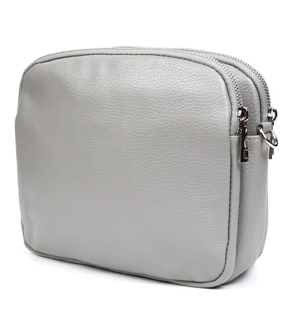 Шкіряна жіноча сумка Virginia Conti Italy - VC02807grey сірий