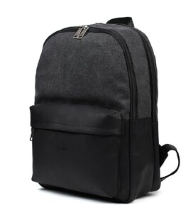 Рюкзак з кінської шкіри та канвасу сірий TARWA RAG-7273-3md
