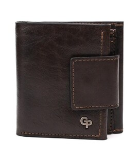 Невелике чоловіче шкіряне портмоне Grande Pelle 502420 коричневе