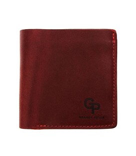 Портмоне Lettera з монетницею, бордове Grande Pelle 537161