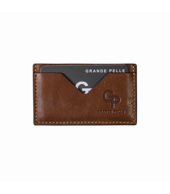 Кардхолдер Grande Pelle 300623 теракотова шкіра гладка
