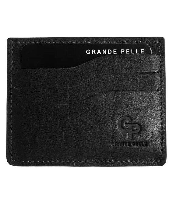 Кардхолдер Grande Pelle 305610 100х80мм чорна глянцева шкіра