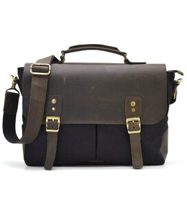 Чоловіча сумка-портфель з канвасу та шкіри TARWA RCg-3960-3md
