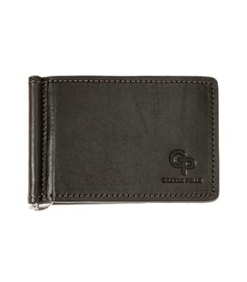 Затискач для купюр із монетницею Grande Pelle Onda 125610 глянцева шкіра чорний