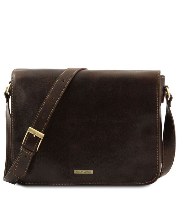 Чоловічий шкіряний месенджер Tuscany Leather Messenger Double TL90475